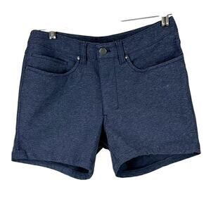 Lululemon ABC Pant Skinny Tech Canvas Shorts Heathered Deep Navy Men's 28 EUC